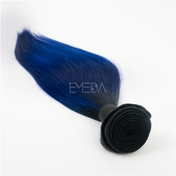 Straight blue color Indian elegance hair extensions YJ176